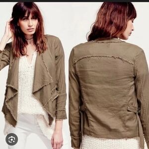 Free People Olive Utility Jacket EUC